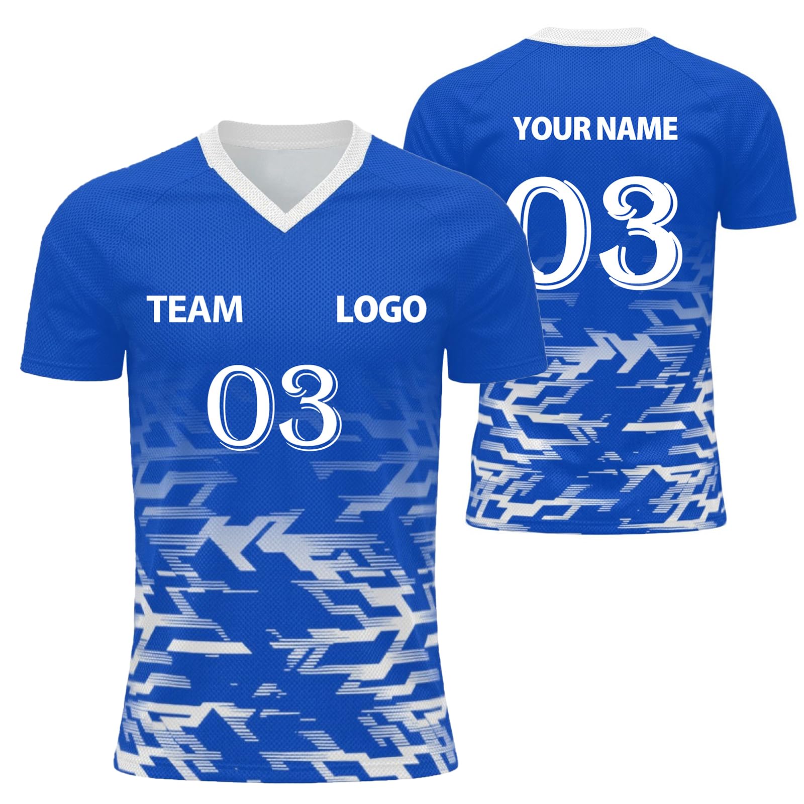 Custom Football Shirt Men and Women Flocked Jersey Customizable with Name Number Fabric Breathable and Quick Dry Custom Tshirt Team Outfit and Club Sport Lightweight Performance