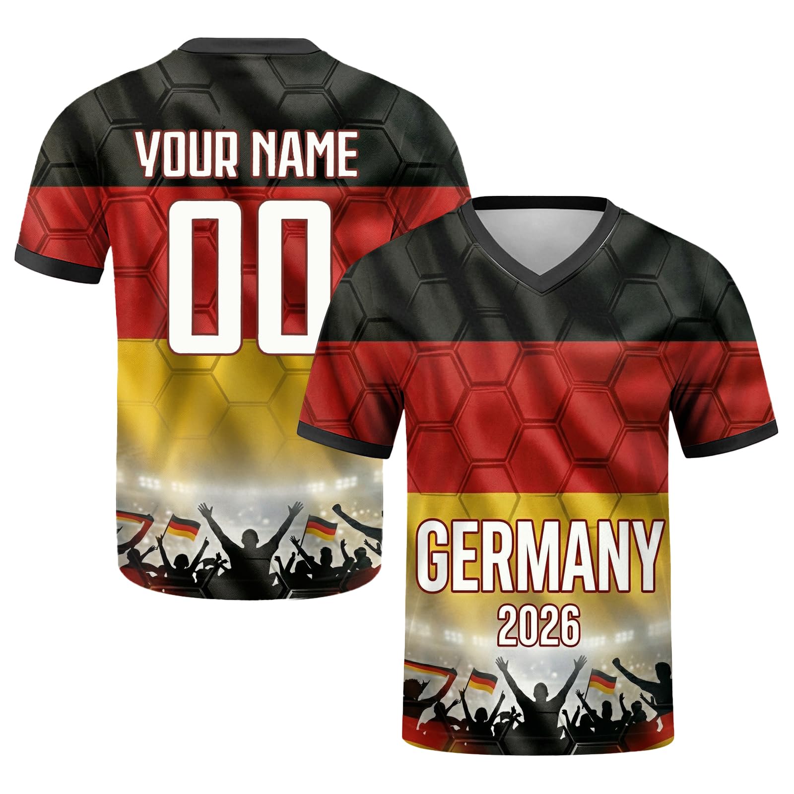 Customization World Cup 2026 Football Jersey for Children, Adults, Personalized Football Jersey for Name & Number, Comfortable and Breathable, for Matches and Training