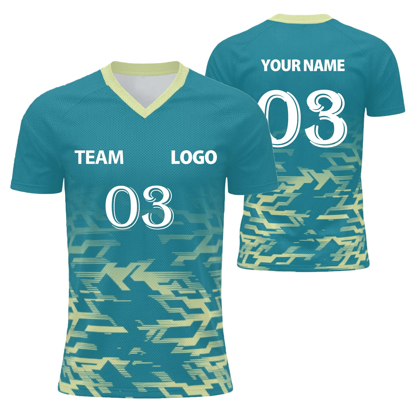Custom Football Shirt Men and Women Flocked Jersey Customizable with Name Number Fabric Breathable and Quick Dry Custom Tshirt Team Outfit and Club Sport Lightweight Performance
