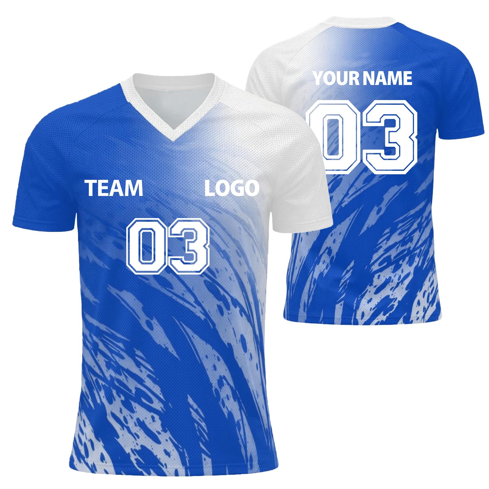 Personalised Football Jersey with Name Number Flocked Jersey for Men and Women Custom Tshirt Team Wear and Club Comfort Soft for Sport Lightweight Performance
