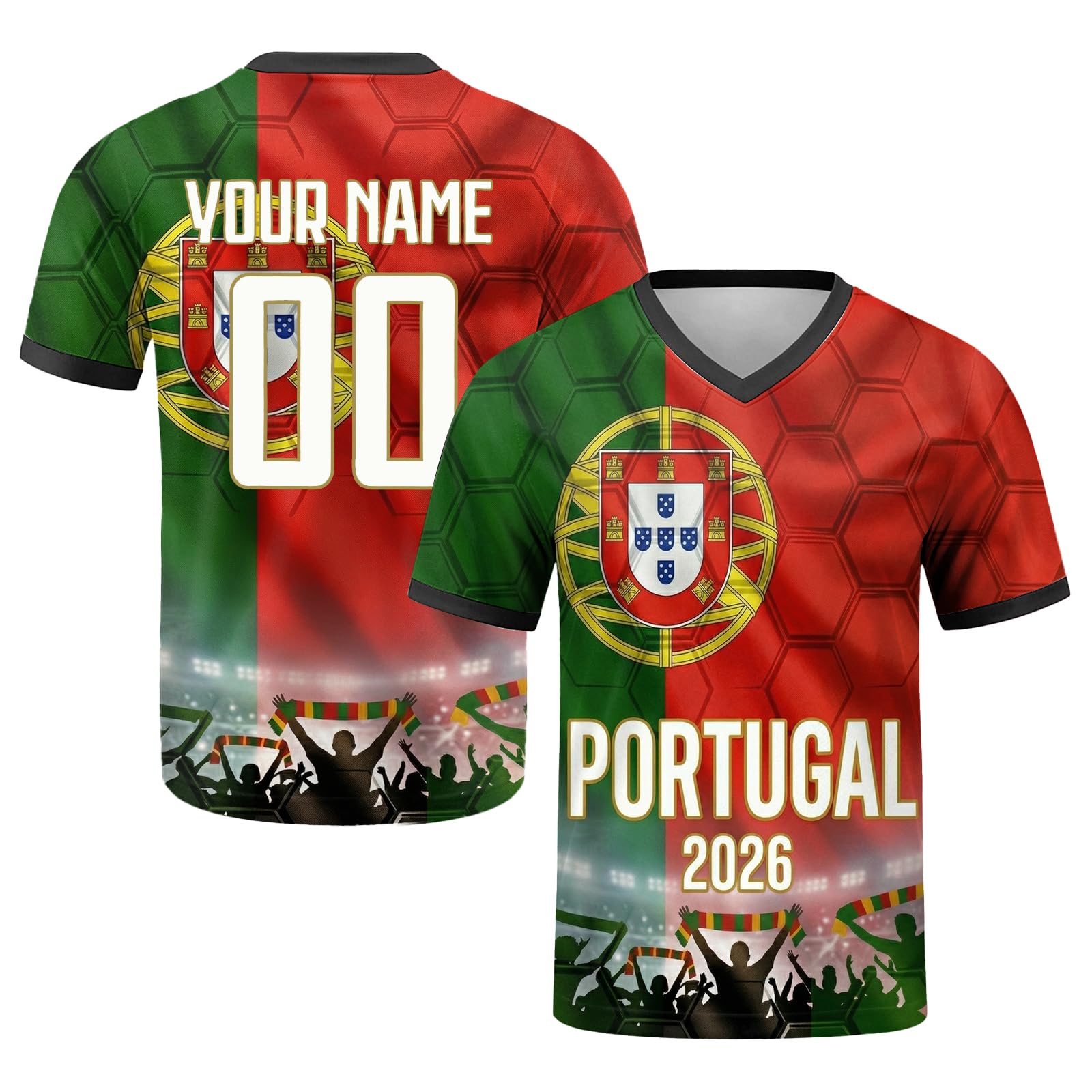 Customization World Cup 2026 Football Jersey for Children, Adults, Personalized Football Jersey for Name & Number, Comfortable and Breathable, for Matches and Training