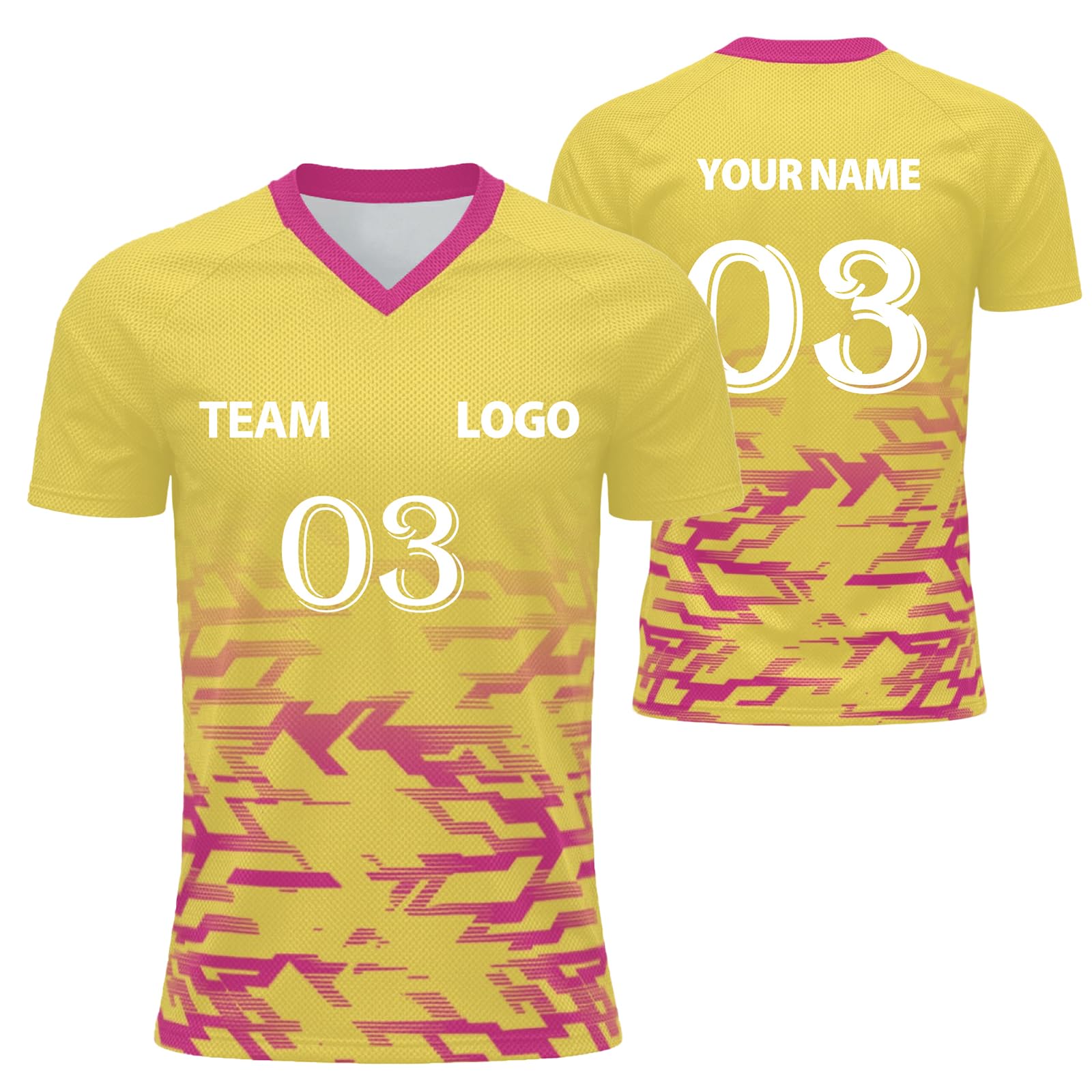 Custom Football Shirt Men and Women Flocked Jersey Customizable with Name Number Fabric Breathable and Quick Dry Custom Tshirt Team Outfit and Club Sport Lightweight Performance