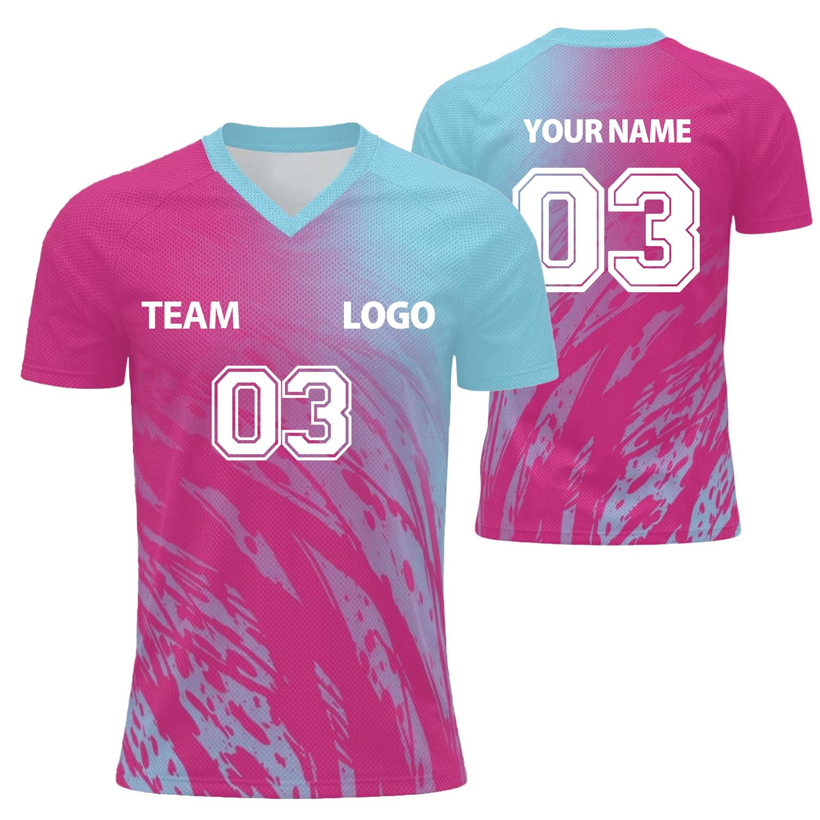 Personalised Football Jersey with Name Number Flocked Jersey for Men and Women Custom Tshirt Team Wear and Club Comfort Soft for Sport Lightweight Performance