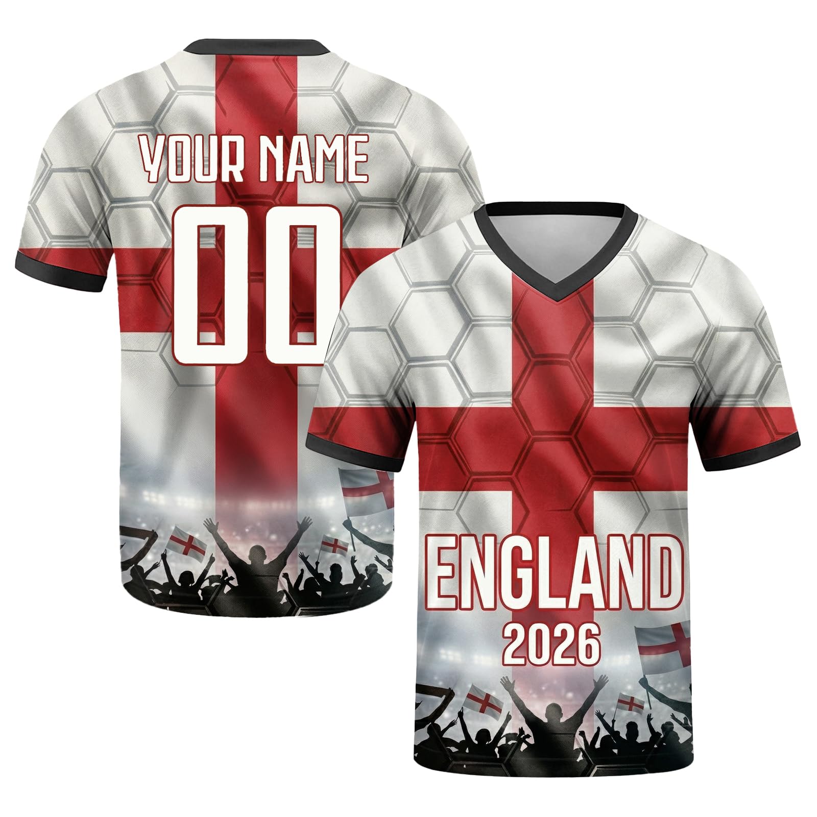 Customization World Cup 2026 Football Jersey for Children, Adults, Personalized Football Jersey for Name & Number, Comfortable and Breathable, for Matches and Training