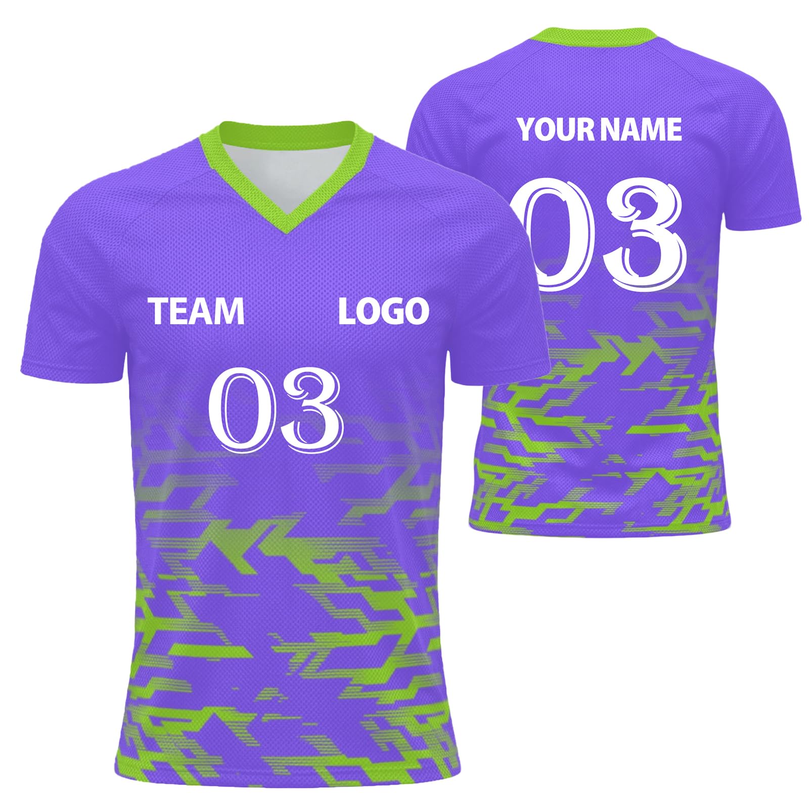 Custom Football Shirt Men and Women Flocked Jersey Customizable with Name Number Fabric Breathable and Quick Dry Custom Tshirt Team Outfit and Club Sport Lightweight Performance