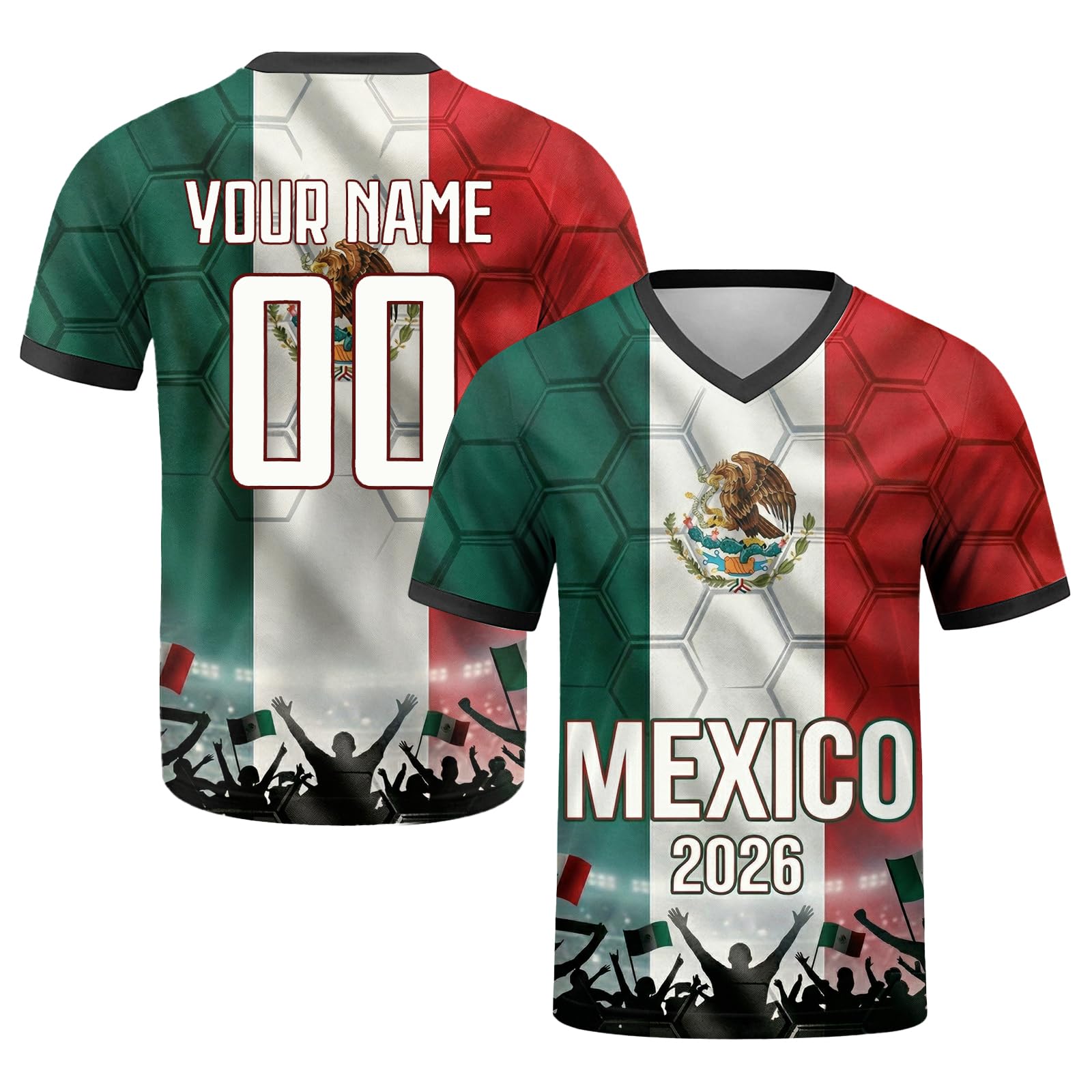 Customization World Cup 2026 Football Jersey for Children, Adults, Personalized Football Jersey for Name & Number, Comfortable and Breathable, for Matches and Training