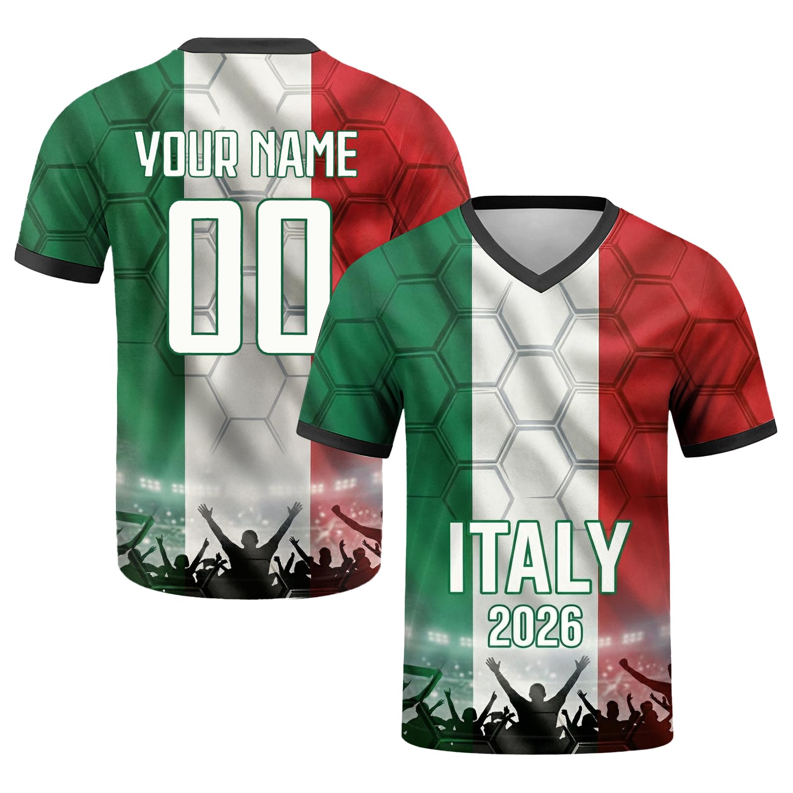 Customization World Cup 2026 Football Jersey for Children, Adults, Personalized Football Jersey for Name & Number, Comfortable and Breathable, for Matches and Training
