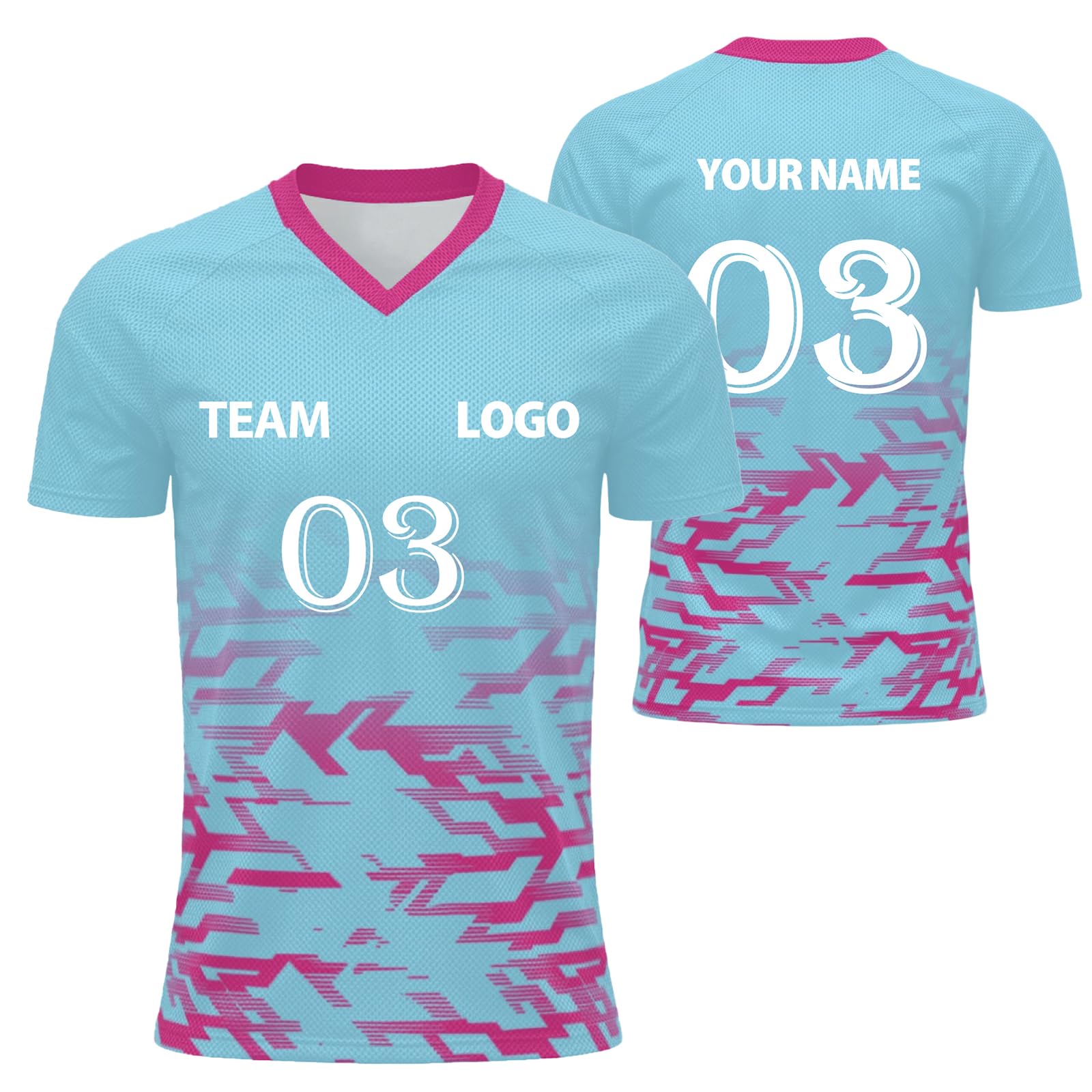 Custom Football Shirt Men and Women Flocked Jersey Customizable with Name Number Fabric Breathable and Quick Dry Custom Tshirt Team Outfit and Club Sport Lightweight Performance