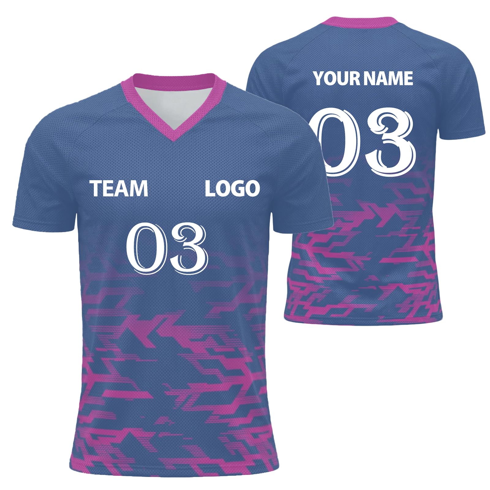 Custom Football Shirt Men and Women Flocked Jersey Customizable with Name Number Fabric Breathable and Quick Dry Custom Tshirt Team Outfit and Club Sport Lightweight Performance