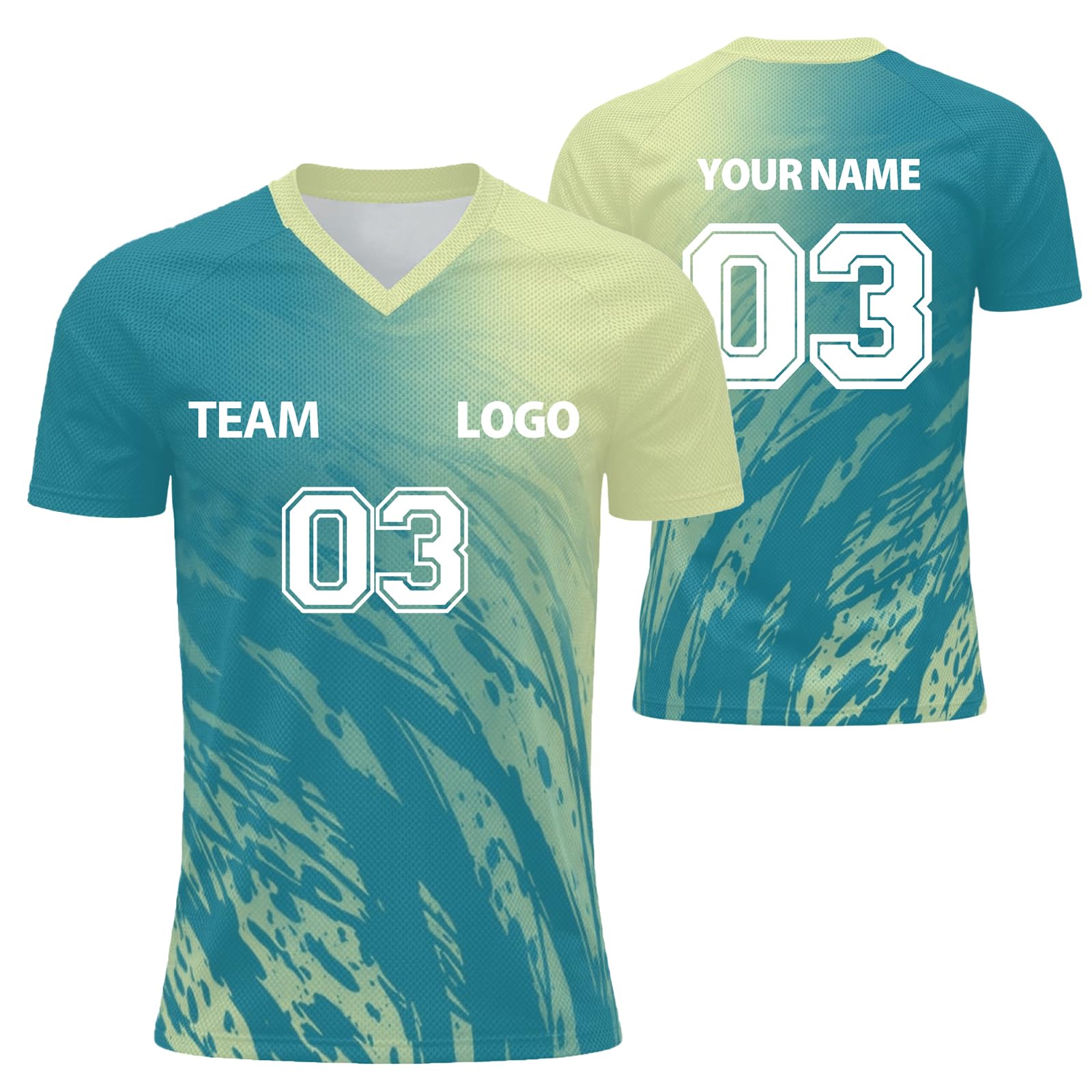 Personalised Football Jersey with Name Number Flocked Jersey for Men and Women Custom Tshirt Team Wear and Club Comfort Soft for Sport Lightweight Performance
