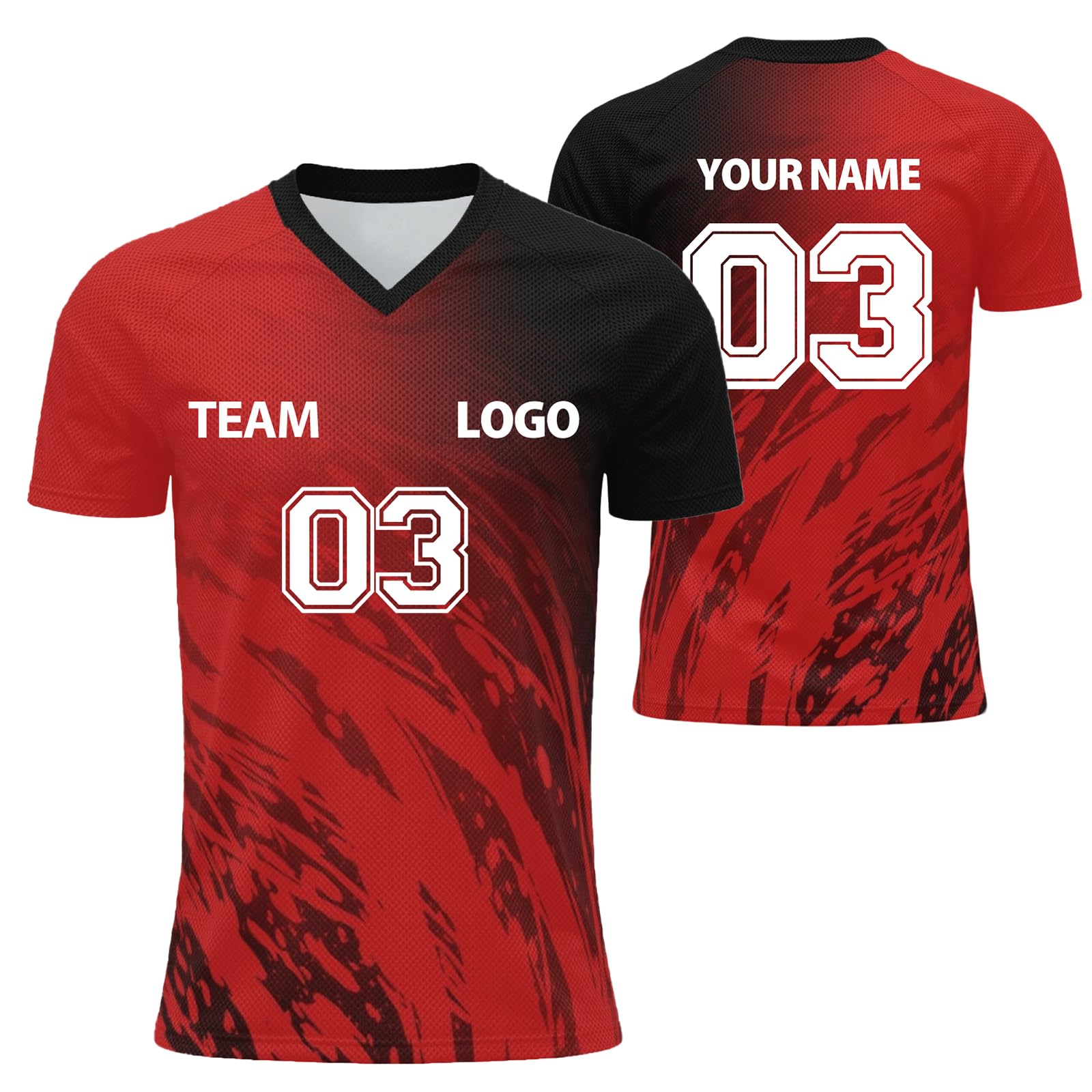 Personalised Football Jersey with Name Number Flocked Jersey for Men and Women Custom Tshirt Team Wear and Club Comfort Soft for Sport Lightweight Performance