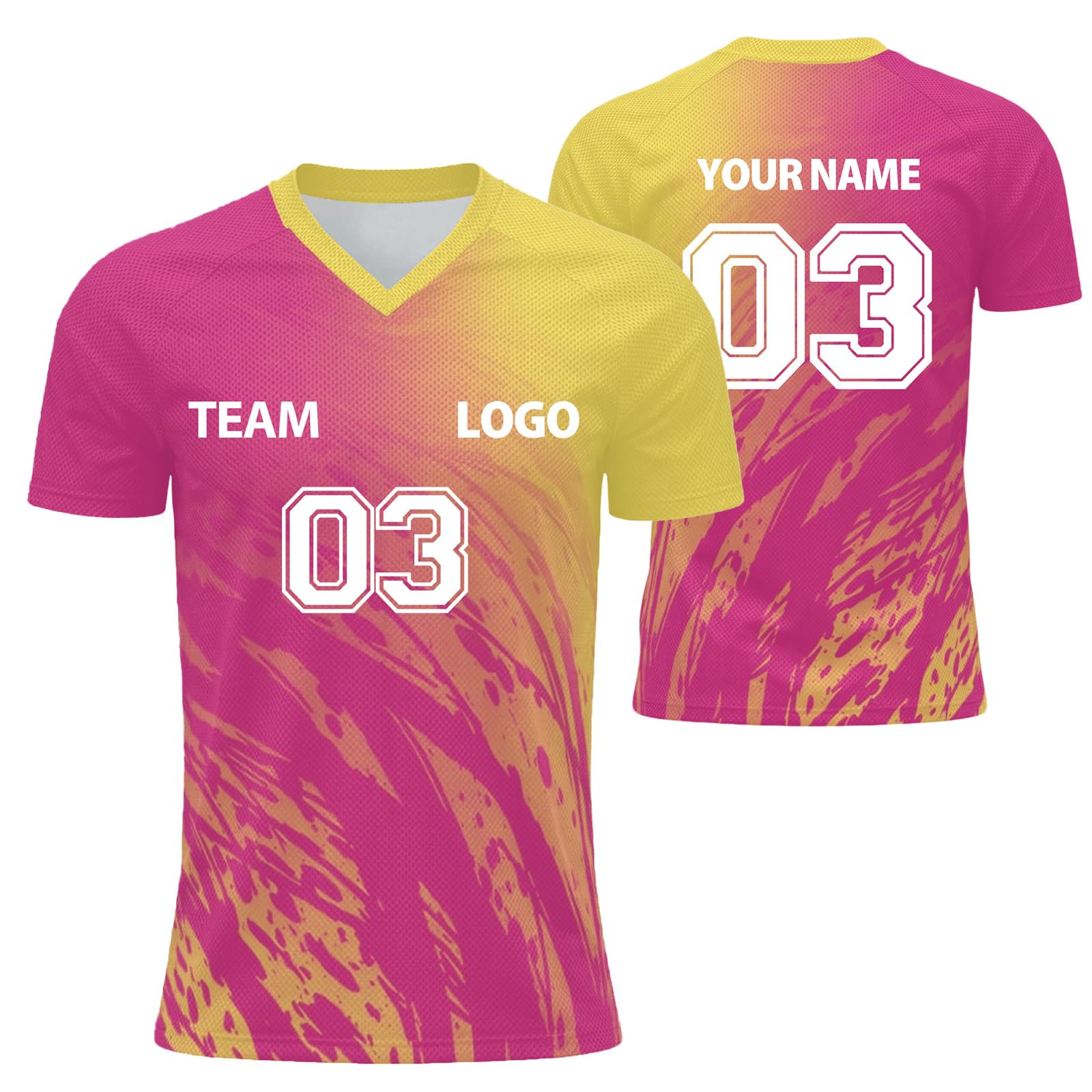 Personalised Football Jersey with Name Number Flocked Jersey for Men and Women Custom Tshirt Team Wear and Club Comfort Soft for Sport Lightweight Performance