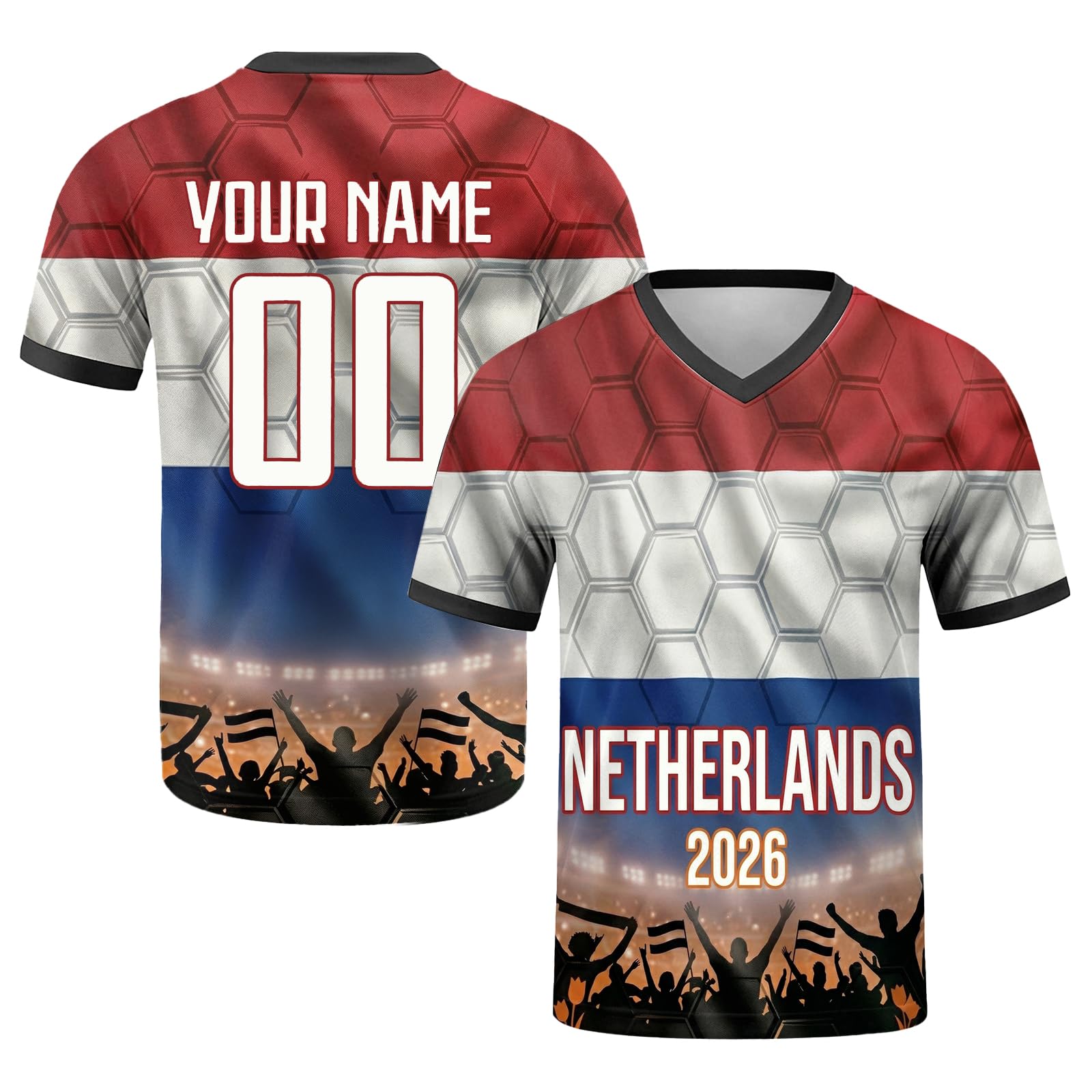 Customization World Cup 2026 Football Jersey for Children, Adults, Personalized Football Jersey for Name & Number, Comfortable and Breathable, for Matches and Training
