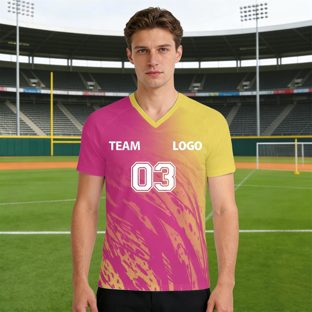 Personalised Football Jersey with Name Number Flocked Jersey for Men and Women Custom Tshirt Team Wear and Club Comfort Soft for Sport Lightweight Performance