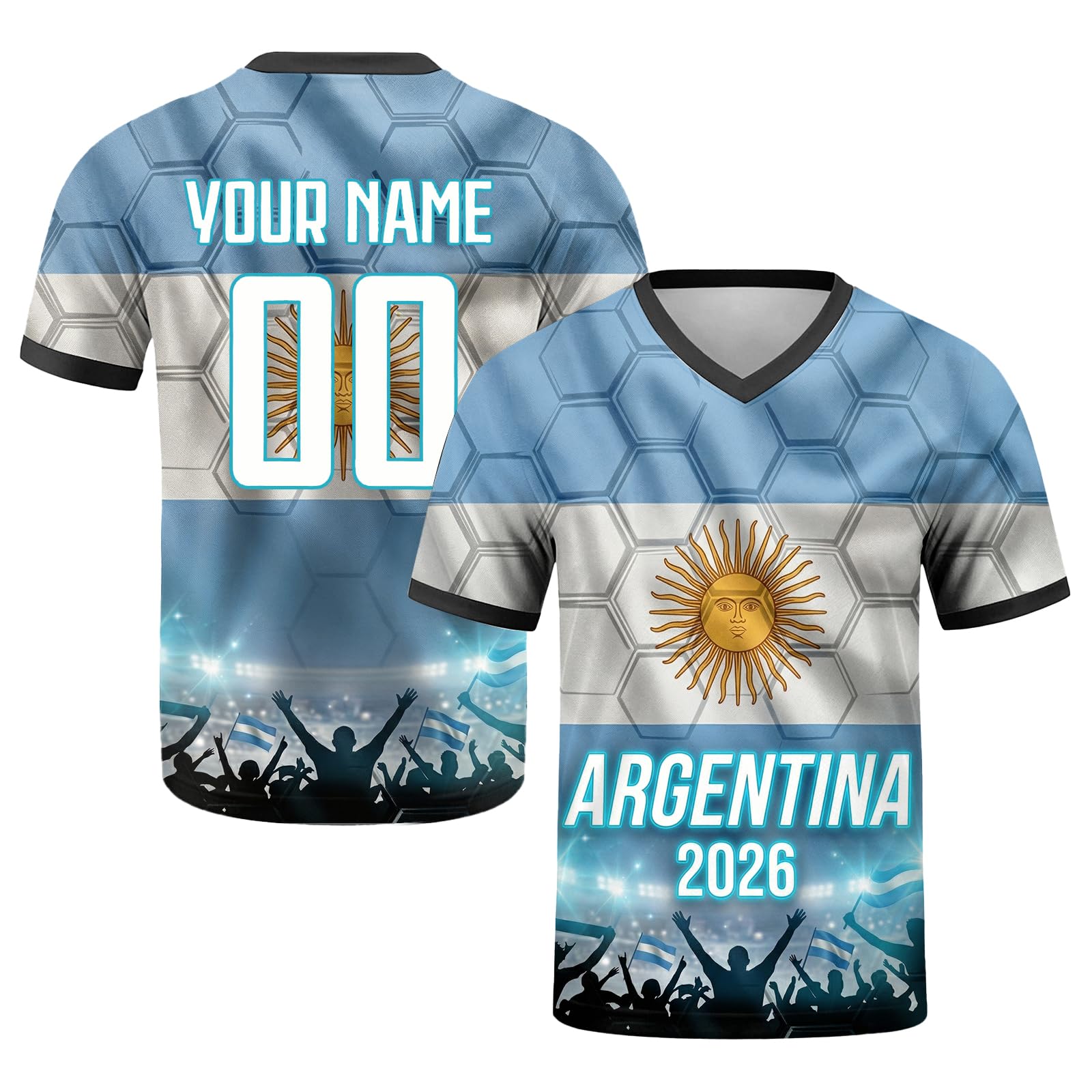 Customization World Cup 2026 Football Jersey for Children, Adults, Personalized Football Jersey for Name & Number, Comfortable and Breathable, for Matches and Training