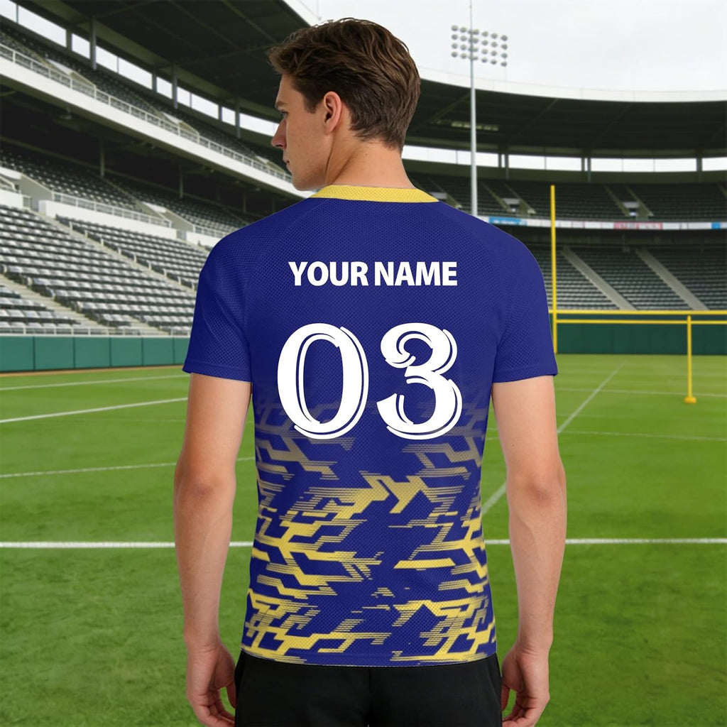 Custom Football Shirt Men and Women Flocked Jersey Customizable with Name Number Fabric Breathable and Quick Dry Custom Tshirt Team Outfit and Club Sport Lightweight Performance