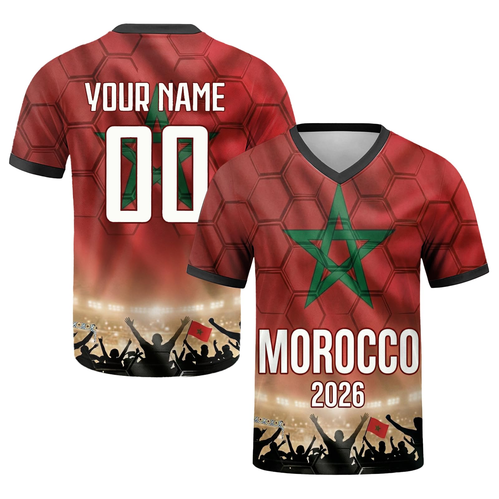 Customization World Cup 2026 Football Jersey for Children, Adults, Personalized Football Jersey for Name & Number, Comfortable and Breathable, for Matches and Training